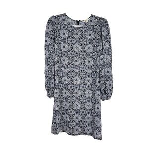 Boden Womens Size 10 Knee Length Shift Dress Abstract Geometric Artsy Work Black